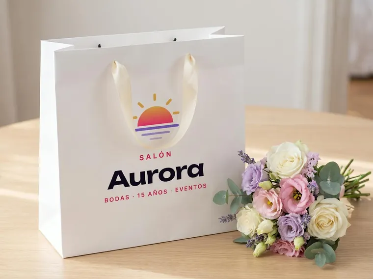 Salón Aurora: logo aplicado (bolsa)