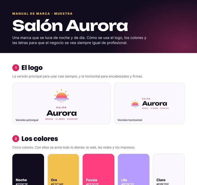 Manual de marca de Salón Aurora