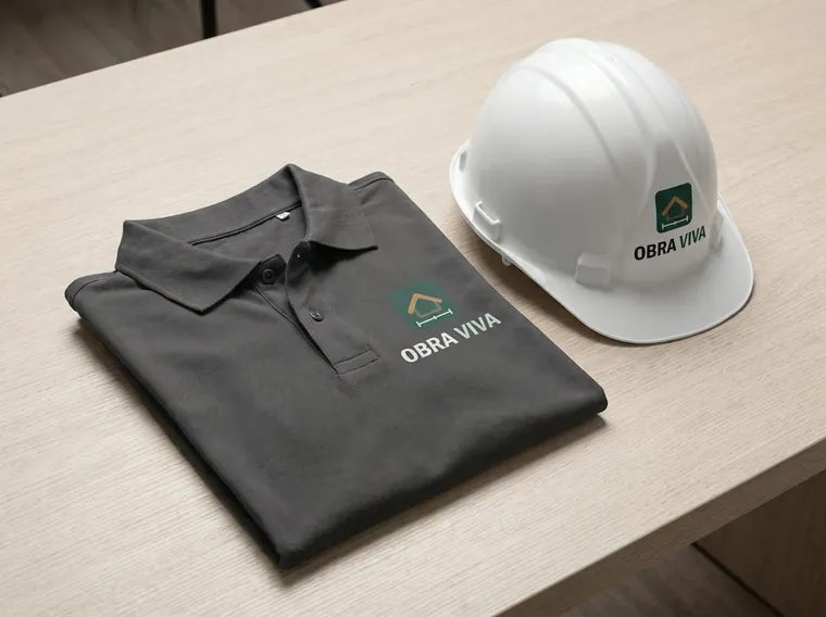 Obra Viva: logo aplicado (ropa)